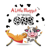 Aperturee - Aperturee Burger Fries Cow Mugget Round 1st Birthday Backdrop